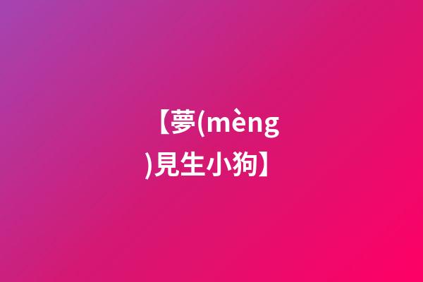 【夢(mèng)見生小狗】