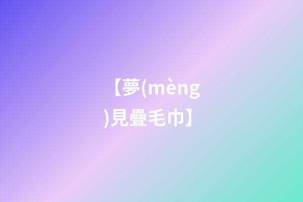 【夢(mèng)見疊毛巾】