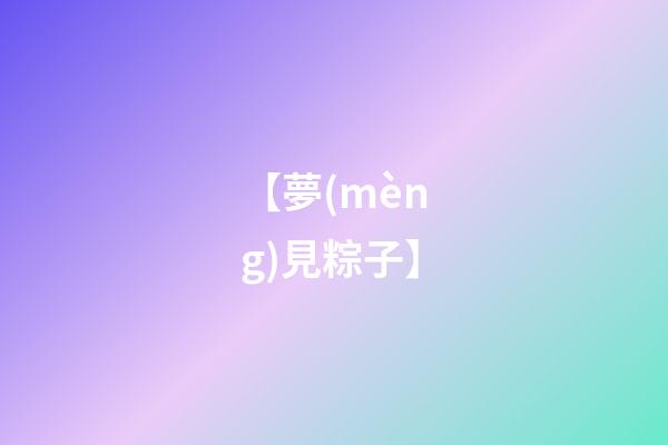 【夢(mèng)見粽子】