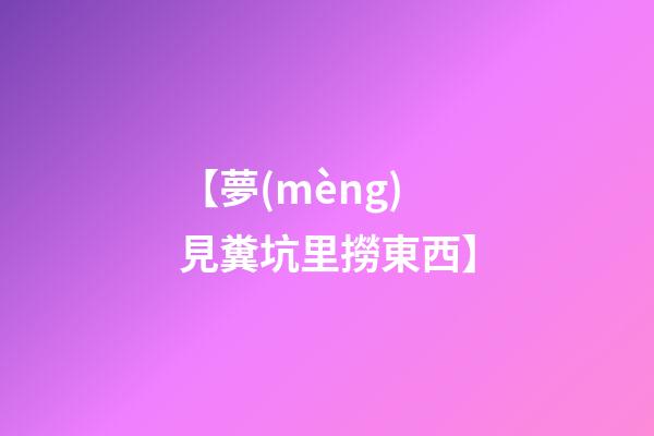 【夢(mèng)見糞坑里撈東西】