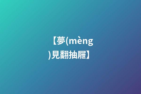 【夢(mèng)見翻抽屜】