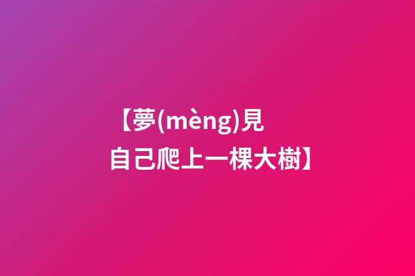 【夢(mèng)見自己爬上一棵大樹】