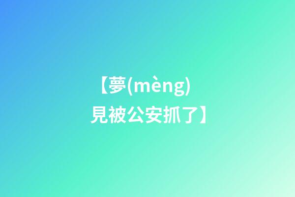 【夢(mèng)見被公安抓了】