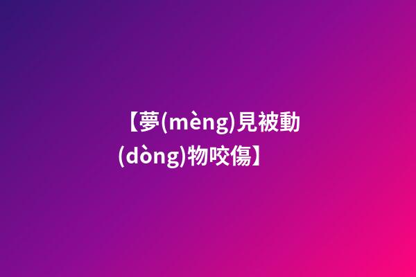 【夢(mèng)見被動(dòng)物咬傷】