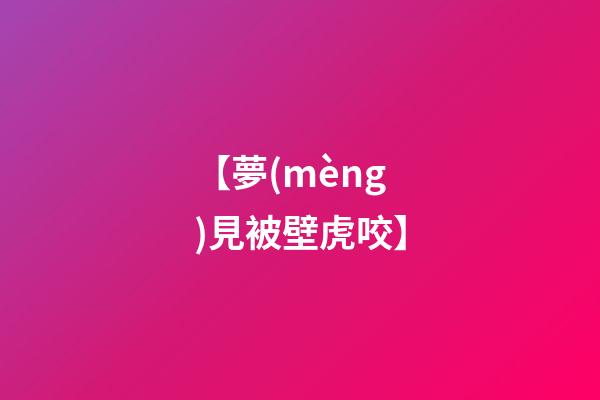 【夢(mèng)見被壁虎咬】