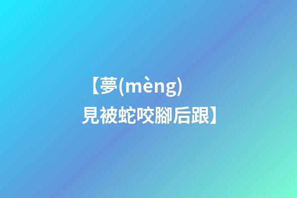 【夢(mèng)見被蛇咬腳后跟】