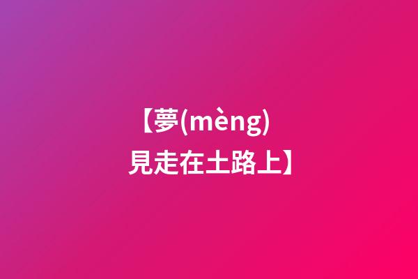【夢(mèng)見走在土路上】