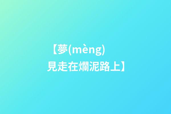 【夢(mèng)見走在爛泥路上】