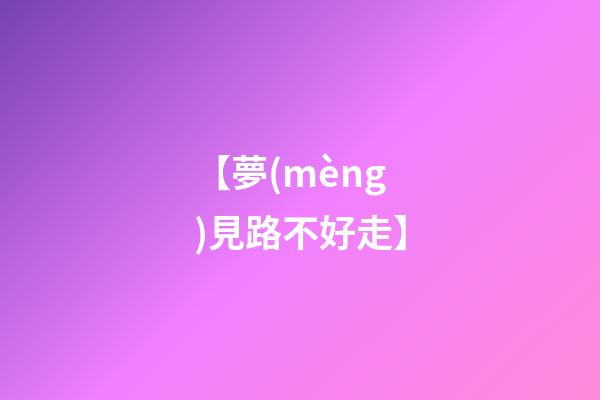 【夢(mèng)見路不好走】