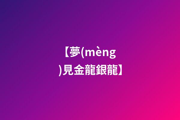 【夢(mèng)見金龍銀龍】