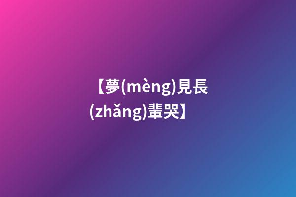 【夢(mèng)見長(zhǎng)輩哭】