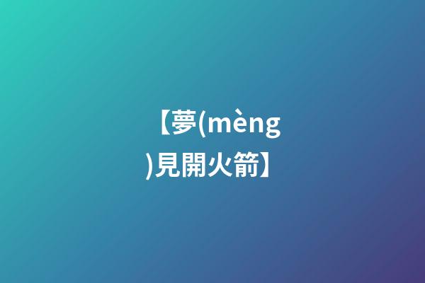 【夢(mèng)見開火箭】
