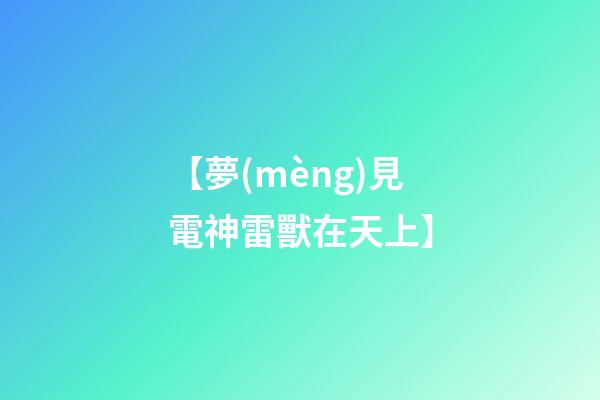 【夢(mèng)見電神雷獸在天上】