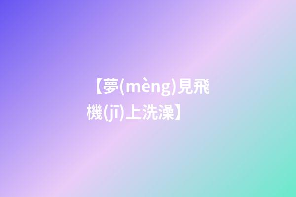【夢(mèng)見飛機(jī)上洗澡】