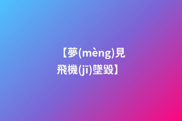 【夢(mèng)見飛機(jī)墜毀】