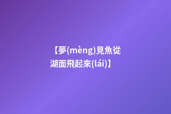 【夢(mèng)見魚從湖面飛起來(lái)】