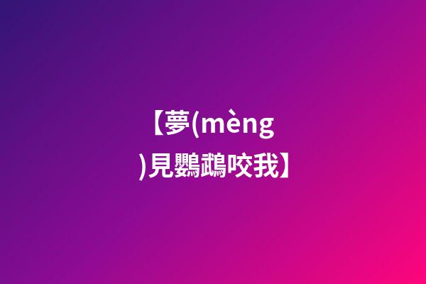 【夢(mèng)見鸚鵡咬我】