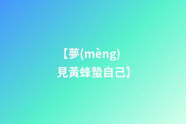 【夢(mèng)見黃蜂蟄自己】