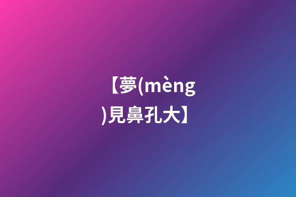 【夢(mèng)見鼻孔大】