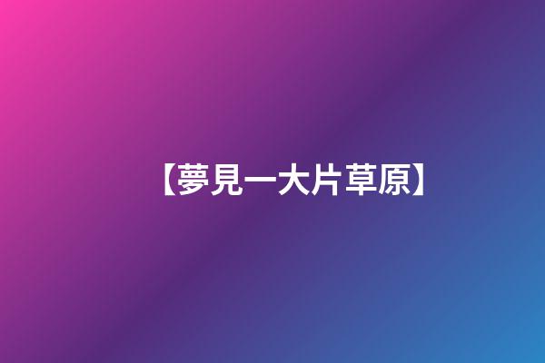 【夢見一大片草原】