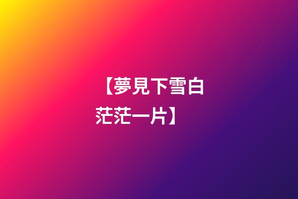 【夢見下雪白茫茫一片】