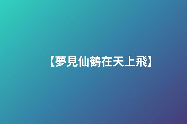【夢見仙鶴在天上飛】