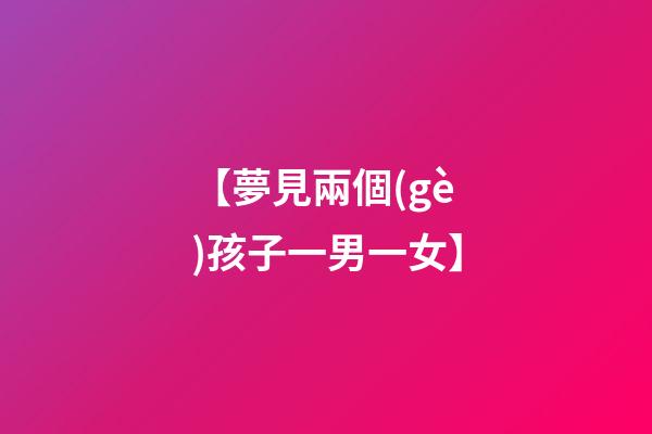 【夢見兩個(gè)孩子一男一女】