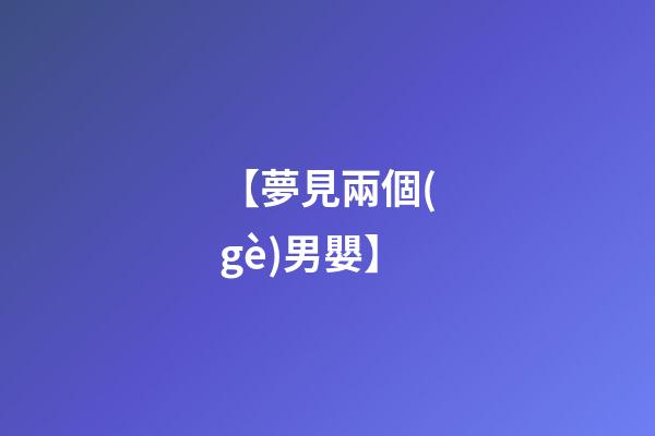 【夢見兩個(gè)男嬰】