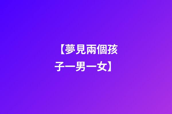 【夢見兩個孩子一男一女】
