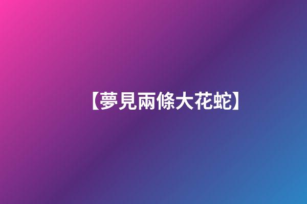 【夢見兩條大花蛇】