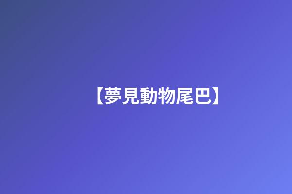【夢見動物尾巴】