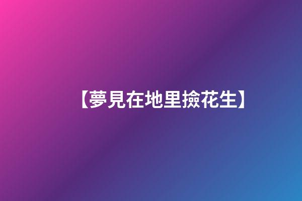 【夢見在地里撿花生】