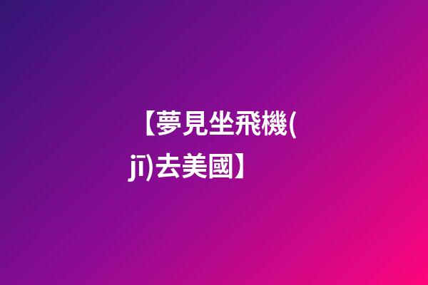 【夢見坐飛機(jī)去美國】