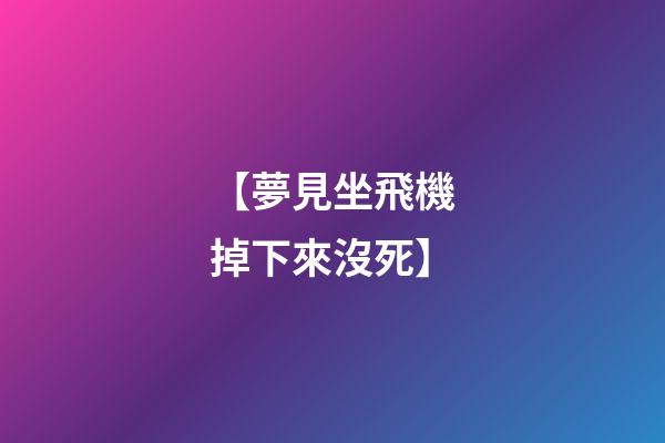 【夢見坐飛機掉下來沒死】