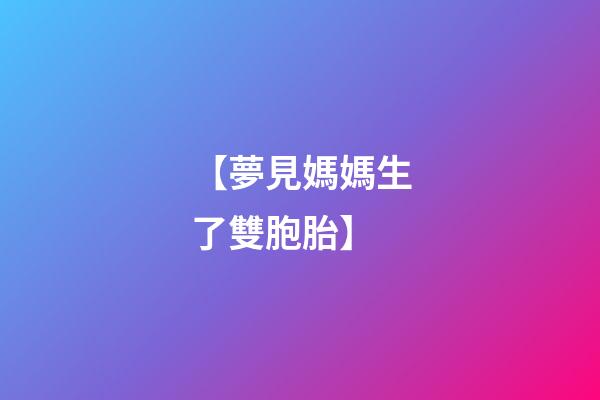 【夢見媽媽生了雙胞胎】