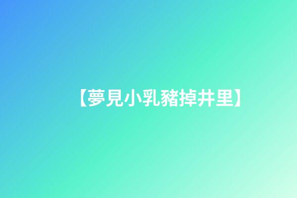 【夢見小乳豬掉井里】