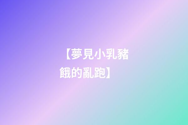 【夢見小乳豬餓的亂跑】