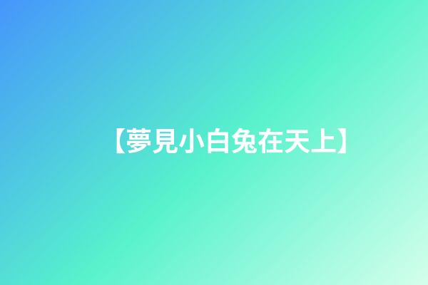 【夢見小白兔在天上】
