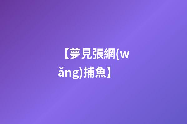 【夢見張網(wǎng)捕魚】