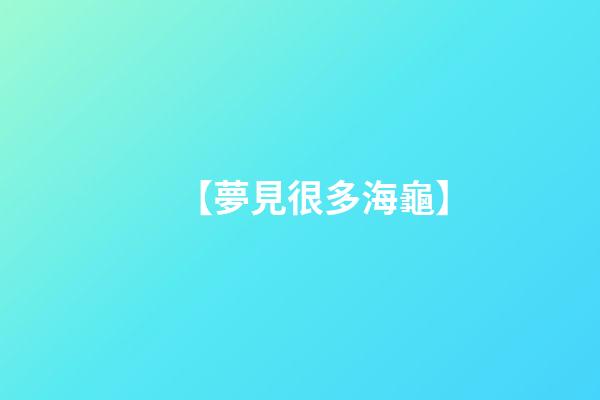 【夢見很多海龜】
