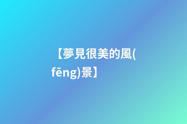 【夢見很美的風(fēng)景】