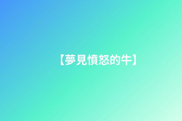 【夢見憤怒的牛】