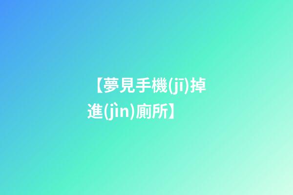 【夢見手機(jī)掉進(jìn)廁所】