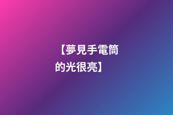 【夢見手電筒的光很亮】
