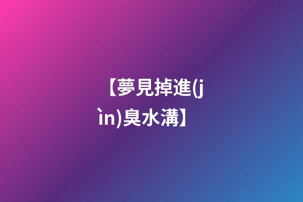 【夢見掉進(jìn)臭水溝】
