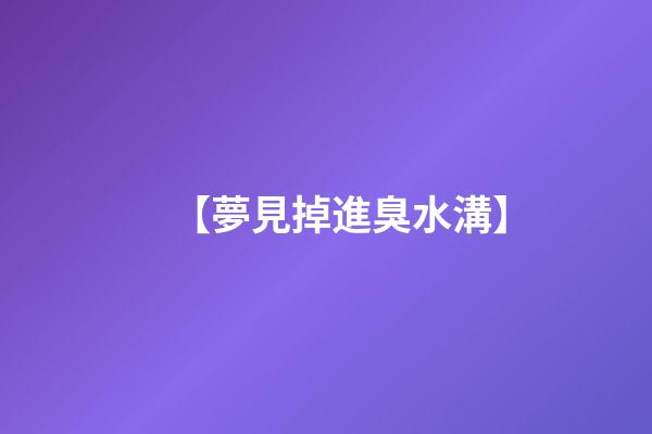 【夢見掉進臭水溝】