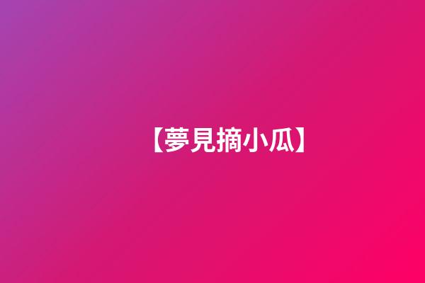 【夢見摘小瓜】