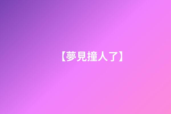 【夢見撞人了】