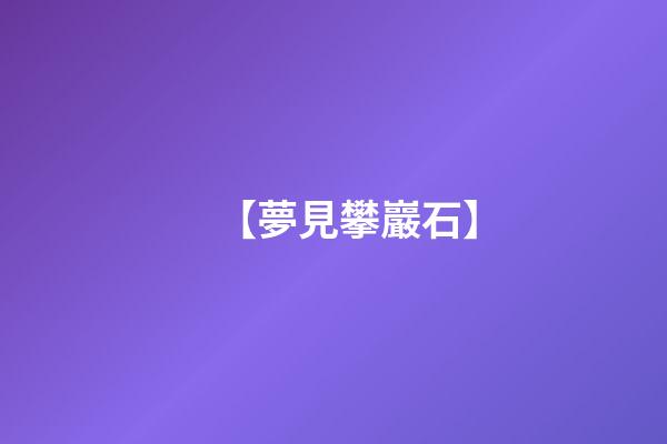 【夢見攀巖石】