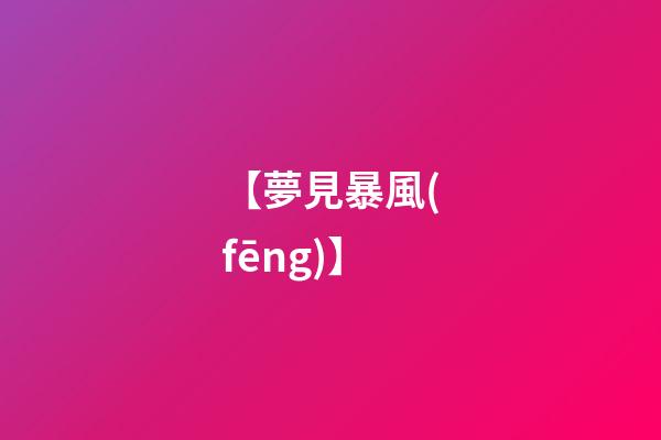 【夢見暴風(fēng)】